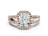 Rose gold Radiant Cut Diamond Halo Split Shank Engagement Ring_39