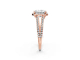 Rose gold Radiant Cut Diamond Halo Split Shank Engagement Ring_41