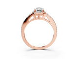 Rose gold Radiant Cut Diamond Halo Split Shank Engagement Ring_42
