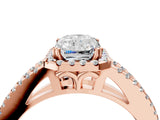 Rose gold Radiant Cut Diamond Halo Split Shank Engagement Ring_43