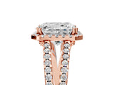 Rose gold Radiant Cut Diamond Halo Split Shank Engagement Ring_44