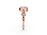 Rose gold Radiant Cut Diamond Milgrain Marquise Band with Prong Setting_5