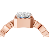 Rose gold Radiant Cut Diamond Milgrain Marquise Band with Prong Setting_7