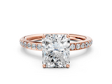 Rose gold Radiant Cut Diamond Pavé Band Ring with Four-Prong Setting_40