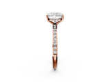 Rose gold Radiant Cut Diamond Pavé Band Ring with Four-Prong Setting_42