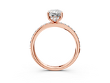 Rose gold Radiant Cut Diamond Pavé Band Ring with Four-Prong Setting_43