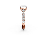 Rose gold Radiant Cut Diamond Pavé Band Solitaire with Four-Prong Setting_25