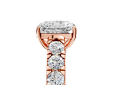 Rose gold Radiant Cut Diamond Pavé Band Solitaire with Four-Prong Setting_28