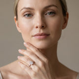 Rose gold Radiant Cut Diamond Pavé Band with Four-Prong Setting_13