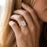 Rose gold Radiant Cut Diamond Pavé Band with Four-Prong Setting_14