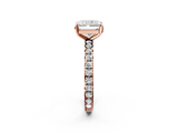 Rose gold Radiant Cut Diamond Pavé Band with Four-Prong Setting_39