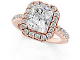 Rose gold Radiant Cut Diamond Pavé Halo Ring with Four-Prong Setting_35