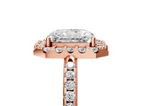 Rose gold Radiant Cut Diamond Pavé Halo Ring with Four-Prong Setting_39