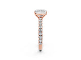 Rose gold Radiant Cut Diamond Pavé Solitaire Engagement Ring with Four-Prong Setting_63