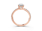 Rose gold Radiant Cut Diamond Pavé Solitaire Engagement Ring with Four-Prong Setting_64