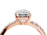 Rose gold Radiant Cut Diamond Pavé Solitaire Engagement Ring with Four-Prong Setting_65
