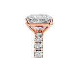 Rose gold Radiant Cut Diamond Pavé Solitaire Engagement Ring with Four-Prong Setting_66