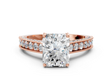 Rose gold Radiant Cut Diamond Pave Band with Four-Prong Setting_33