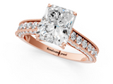 Rose gold Radiant Cut Diamond Pave Band with Four-Prong Setting_34
