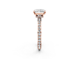 Rose gold Radiant Cut Diamond Ring with Pavé Band and Four-Prong Setting_89