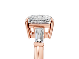 Rose gold Radiant Cut Diamond Ring with Tapered Baguette Side Stones in Four-Prong Setting_21