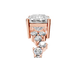 Rose gold Radiant Cut Diamond Scattered Round Accent Ring with Prong Setting_17