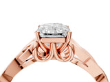 Rose gold Radiant Cut Diamond Solitaire Celtic Knot Ring with Four-Prong Setting_65