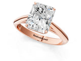 Rose gold Radiant Cut Diamond Solitaire Engagement Ring with Cathedral Setting and Four-Prong Mount_165