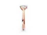 Rose gold Radiant Cut Diamond Solitaire Engagement Ring with Cathedral Setting and Four-Prong Mount_166
