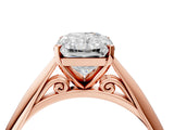 Rose gold Radiant Cut Diamond Solitaire Engagement Ring with Cathedral Setting and Four-Prong Mount_168