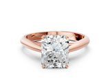 Rose gold Radiant Cut Diamond Solitaire Engagement Ring with Cathedral Setting and Four-Prong Mount_32