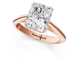 Rose gold Radiant Cut Diamond Solitaire Engagement Ring with Cathedral Setting and Four-Prong Mount_33