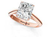 Rose gold Radiant Cut Diamond Solitaire Engagement Ring with Cathedral Setting and Four-Prong Mount_81