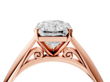 Rose gold Radiant Cut Diamond Solitaire Engagement Ring with Cathedral Setting and Four-Prong Mount_84