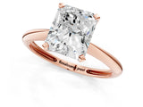 Rose gold Radiant Cut Diamond Solitaire Engagement Ring with Classic Band and Four-Prong Setting_14
