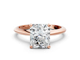 Rose gold Radiant Cut Diamond Solitaire Engagement Ring with Classic Band and Four-Prong Setting_37