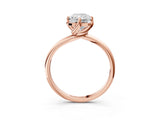 Rose gold Radiant Cut Diamond Solitaire Engagement Ring with Four-Prong Setting and Classic Band_23