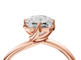 Rose gold Radiant Cut Diamond Solitaire Engagement Ring with Four-Prong Setting and Classic Band_24
