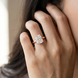 Rose gold Radiant Cut Diamond Solitaire Engagement Ring with Round Band and Four-Prong Setting_14