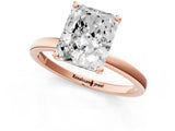 Rose gold Radiant Cut Diamond Solitaire Ring with Classic Band and Four-Prong Setting_4