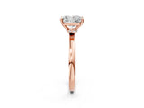 Rose gold Radiant Cut Diamond Solitaire Ring with Classic Band and Four-Prong Setting_5