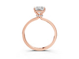 Rose gold Radiant Cut Diamond Solitaire Ring with Classic Band and Four-Prong Setting_6