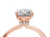 Rose gold Radiant Cut Diamond Solitaire Ring with Classic Band and Four-Prong Setting_7