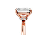 Rose gold Radiant Cut Diamond Solitaire Ring with Classic Band and Four-Prong Setting_8