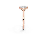 Rose gold Radiant Cut Diamond Solitaire Ring with Flower Prong Setting and Classic Band_182
