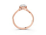 Rose gold Radiant Cut Diamond Solitaire Ring with Flower Prong Setting and Classic Band_183