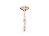 Rose gold Radiant Cut Diamond Solitaire Ring with Flower Prong Setting and Classic Band_38