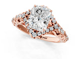 Rose gold Radiant Cut Diamond Solitaire Ring with Hidden Halo and Pavé Band_28