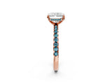 Rose gold Radiant Cut Diamond Solitaire Ring with Pavé Band and Four-Prong Setting_2