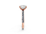 Rose gold Radiant Cut Diamond Solitaire Ring with Pavé Band and Four-Prong Setting_2